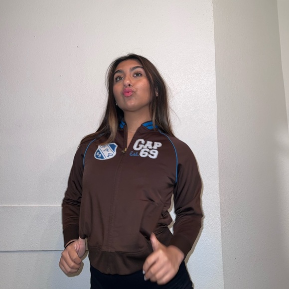 Vintage gap brown zip up with blue - Picture 3 of 3